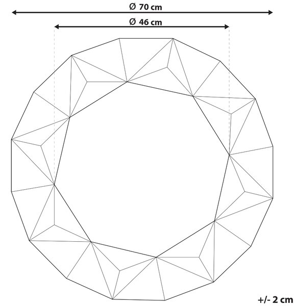 Zrcadlo HABAY 70 cm 70 cm Stříbrná