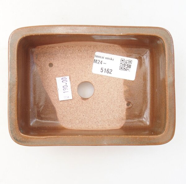 E-bonsai Keramická bonsai miska 13,5 x 9,5 x 4,5 cm hnědá