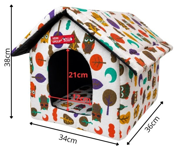Bouda s pelíškem pro psa / kočku - sova
