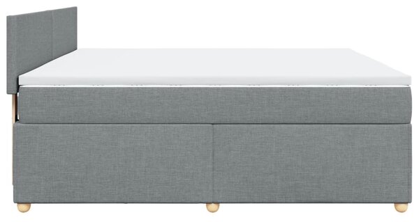Box spring postel s matrací světle šedá 180 x 200 cm textil 3286752