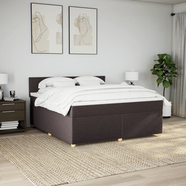Box spring postel s matrací tmavě hnědá 180x200 cm textil 3286755