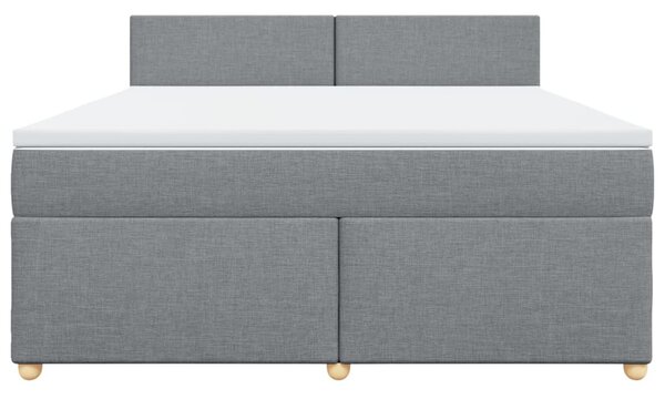 Box spring postel s matrací světle šedá 180 x 200 cm textil 3286752