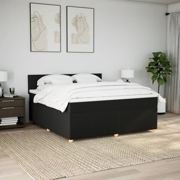 Box spring postel s matrací černá 180x200 cm textil 3286754