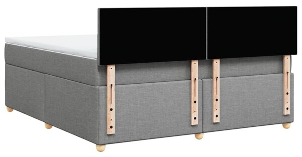 Box spring postel s matrací světle šedá 180 x 200 cm textil 3286752