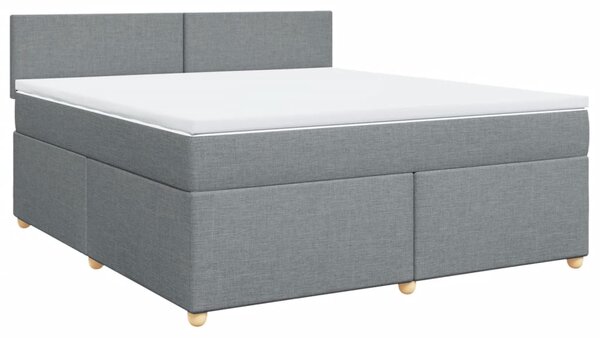 Box spring postel s matrací světle šedá 180 x 200 cm textil 3286752