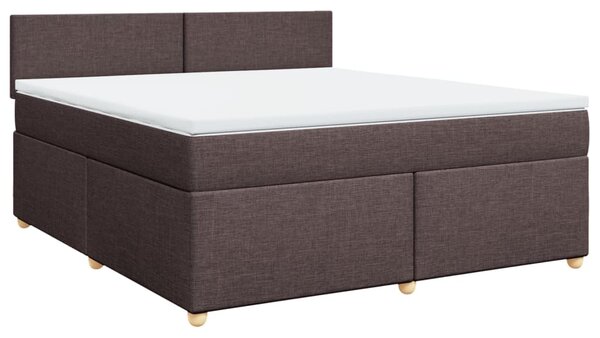 Box spring postel s matrací tmavě hnědá 180x200 cm textil 3286755