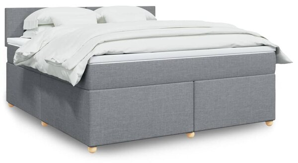Box spring postel s matrací světle šedá 180 x 200 cm textil 3286752