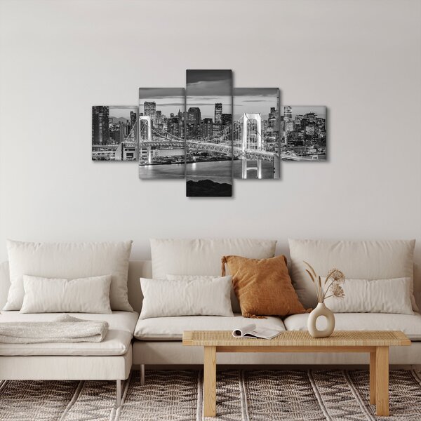 Obraz - Černobílé velkoměsto (125x70 cm)