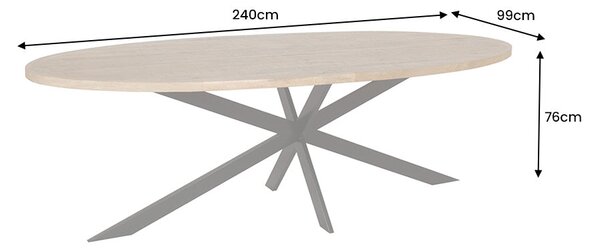 Oválný jídelní stůl GALAXIE 240 CM masiv mango Nábytek | Jídelní prostory | Jídelní stoly | 180 cm a více