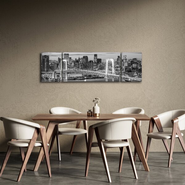 Obraz - Černobílé velkoměsto (170x50 cm)