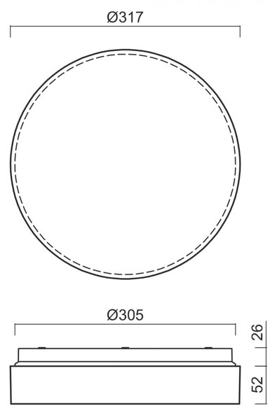 OSMONT IRI72786 IRIDA 3 stropní/nástěnné plastové svítidlo IP65 3000/4000 K 13W LED
