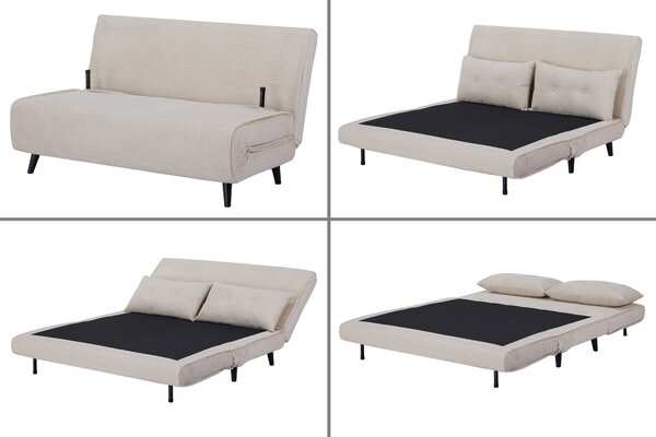 Rozkládací pohovka SMART MULTIFUNCTION 140 CM béžová manšestr