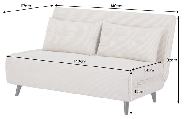 Rozkládací pohovka SMART MULTIFUNCTION 140 CM béžová manšestr