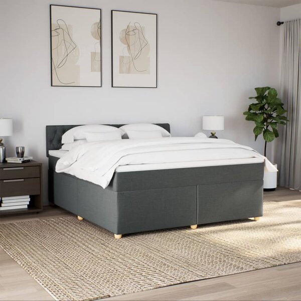 Box spring postel s matrací tmavě šedá 180x200 cm textil 3286767
