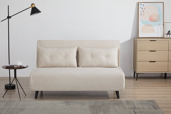 Rozkládací pohovka SMART MULTIFUNCTION 140 CM béžová manšestr
