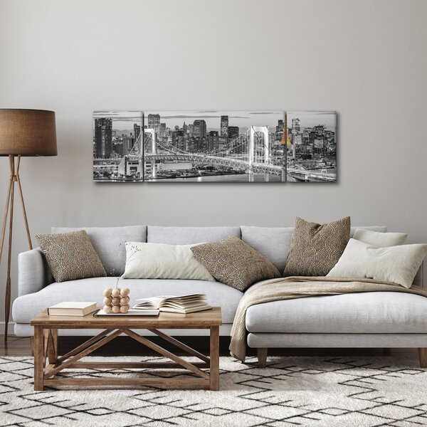 Obraz - Velkoměsto se žlutou věží (170x50 cm)