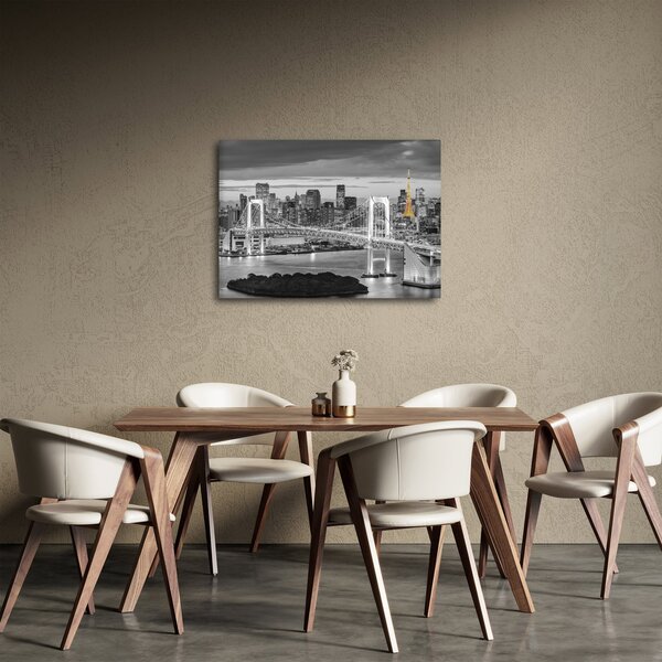Obraz - Velkoměsto se žlutou věží (70x50 cm)