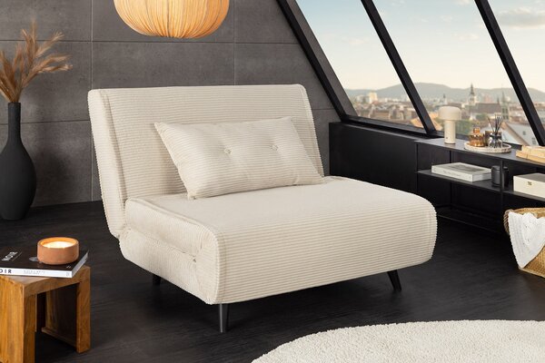 Rozkládací křeslo SMART MULTIFUNCTION 100 CM béžová manšestr Nábytek | Obývací pokoj | Křesla | Rozkládací