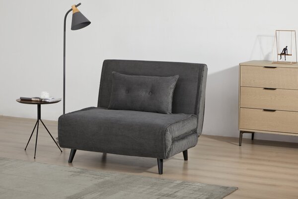 Rozkládací křeslo SMART MULTIFUNCTION 100 CM šedá manšestr Nábytek | Obývací pokoj | Křesla | Klasická