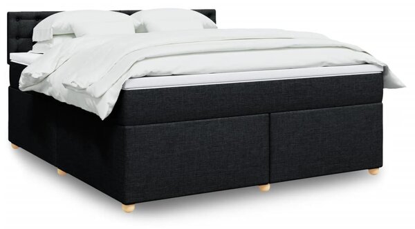 Box spring postel s matrací černá 180x200 cm textil 3286775
