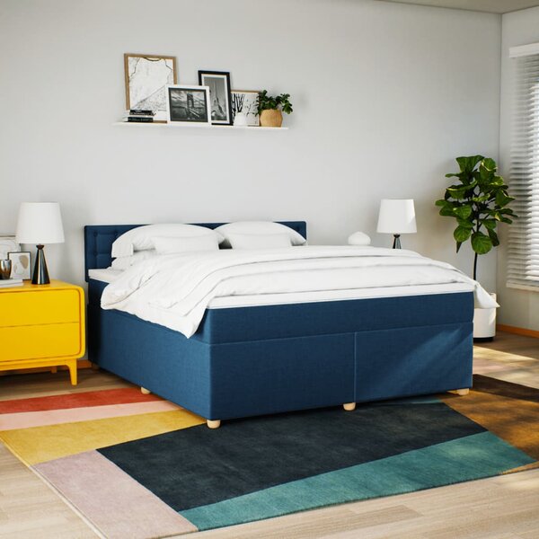 Box spring postel s matrací modrá 180x200 cm textil 3286779