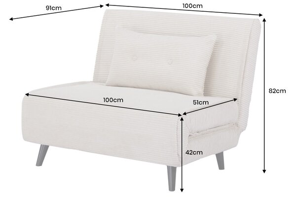 Rozkládací křeslo SMART MULTIFUNCTION 100 CM šedá manšestr Nábytek | Obývací pokoj | Křesla | Klasická