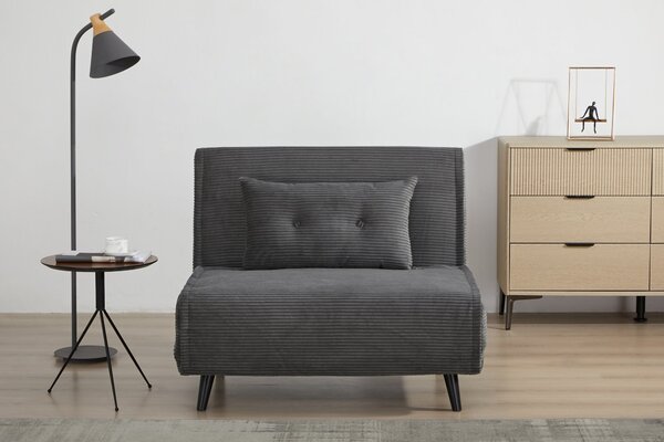 Rozkládací křeslo SMART MULTIFUNCTION 100 CM šedá manšestr Nábytek | Obývací pokoj | Křesla | Klasická