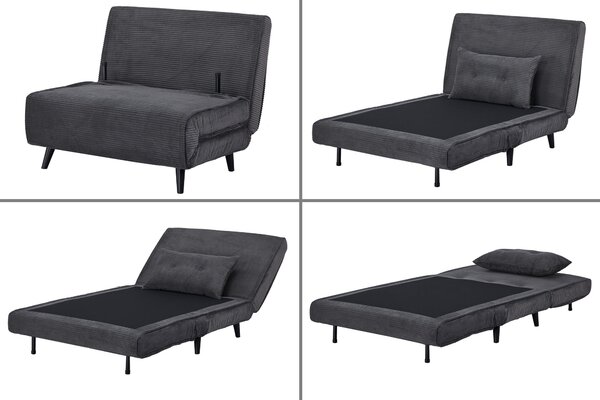 Rozkládací křeslo SMART MULTIFUNCTION 100 CM šedá manšestr Nábytek | Obývací pokoj | Křesla | Klasická
