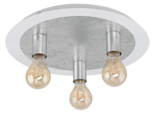 EGLO Moderní stropní LED osvětlení PASSANO, 3xE27, 4W, 45cm, kulaté, stříbrné 97495