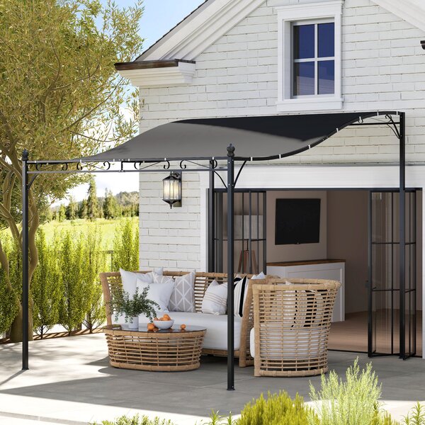 Outsunny Pergola s Laminovanou Střechou, Voděodolná Pergolová Markýza, Samostatně Stojící Zahradní Pergola pro Terasu a Zahradu přibližně 2,5x3x2,5 m