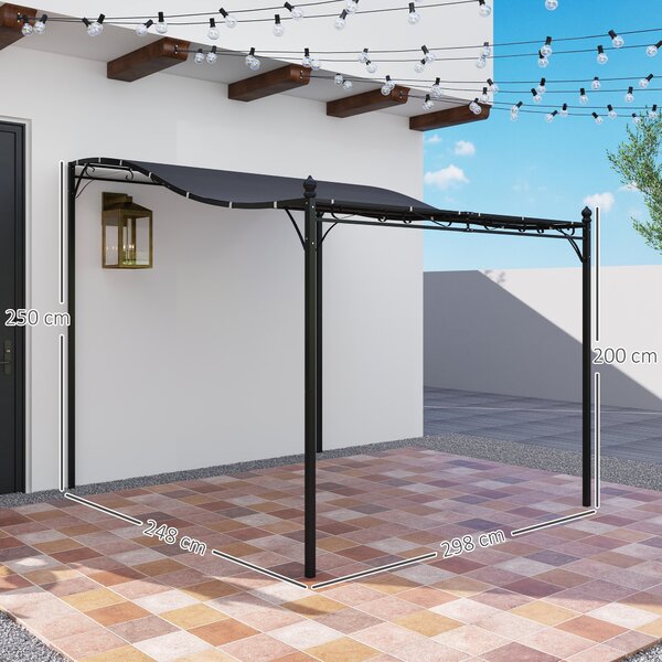 Outsunny Pergola s Laminovanou Střechou, Voděodolná Pergolová Markýza, Samostatně Stojící Zahradní Pergola pro Terasu a Zahradu přibližně 2,5x3x2,5 m