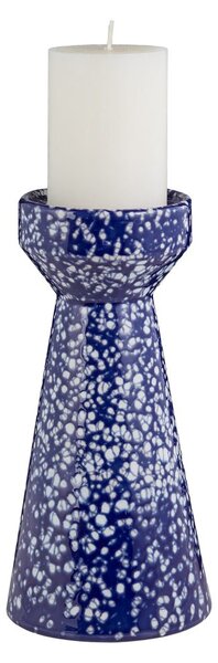 SPECKLE Stojan na sloupové svíčky 25 cm - tm. modrá