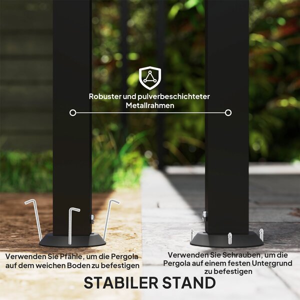 Outsunny Pergola s Laminovanou Střechou, Voděodolná Pergolová Markýza, Samostatně Stojící Zahradní Pergola pro Terasu a Zahradu přibližně 2,5x3x2,5 m
