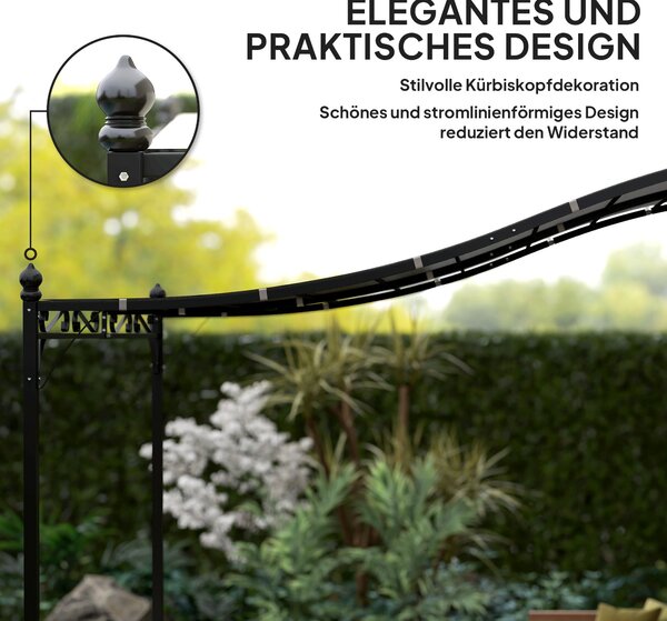 Outsunny Pergola s Laminovanou Střechou, Voděodolná Pergolová Markýza, Samostatně Stojící Zahradní Pergola pro Terasu a Zahradu přibližně 2,5x3x2,5 m