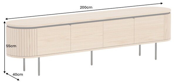 Televizní stolek ATELIER 200 CM dubová dýha Nábytek | Obývací pokoj | Televizní stolky