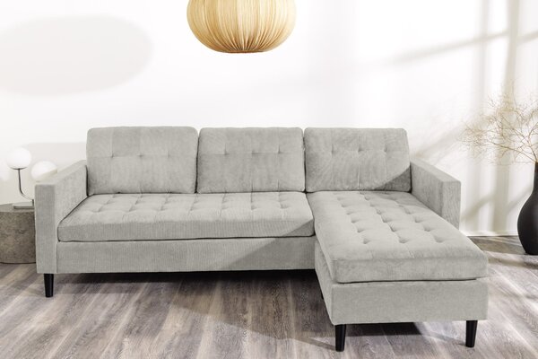 Rohová pohovka STOCKHOLM 220 CM greige manšestr UNI Nábytek | Obývací pokoj | Sedací soupravy a pohovky | Sedací soupravy | Rohové