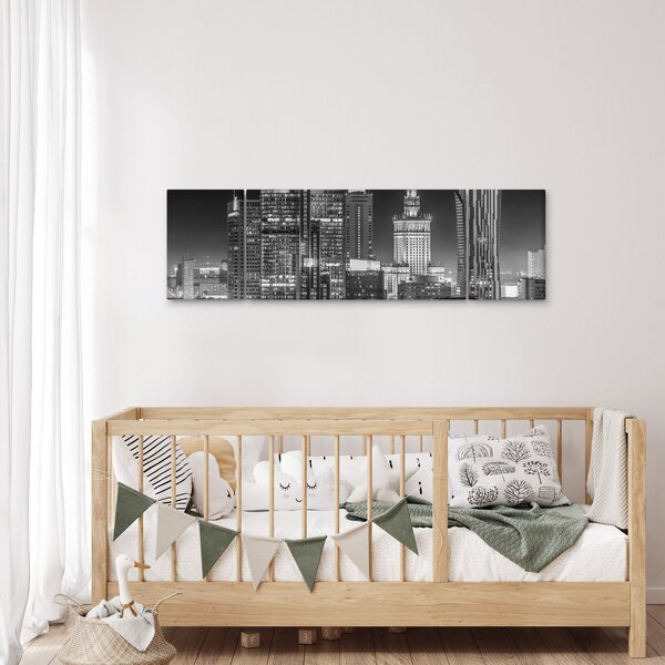 Obraz - Černobílý New York (170x50 cm)
