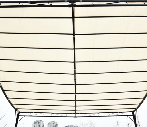 Zahradní pergola tent Outsunny s kovovým pláštěm 297x297cm | Aosom