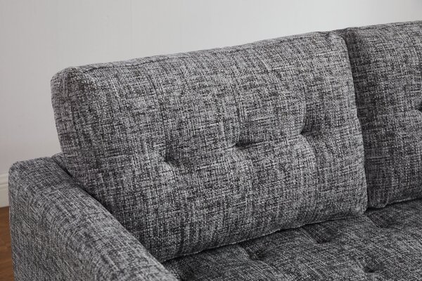 Rohová pohovka STOCKHOLM 220 CM šedá texturovaná tkanina UNI Nábytek | Obývací pokoj | Sedací soupravy a pohovky | Sedací soupravy | Rohové