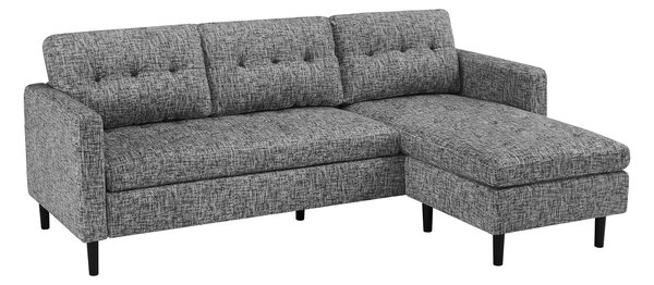 Rohová pohovka STOCKHOLM 220 CM šedá texturovaná tkanina UNI Nábytek | Obývací pokoj | Sedací soupravy a pohovky | Sedací soupravy | Rohové