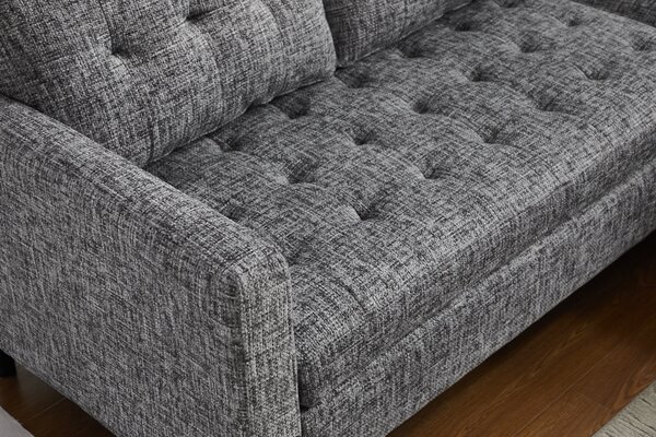Rohová pohovka STOCKHOLM 220 CM šedá texturovaná tkanina UNI Nábytek | Obývací pokoj | Sedací soupravy a pohovky | Sedací soupravy | Rohové
