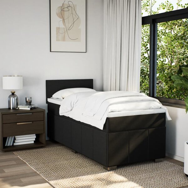 Box spring postel s matrací černá 80 x 200 cm textil 3286890