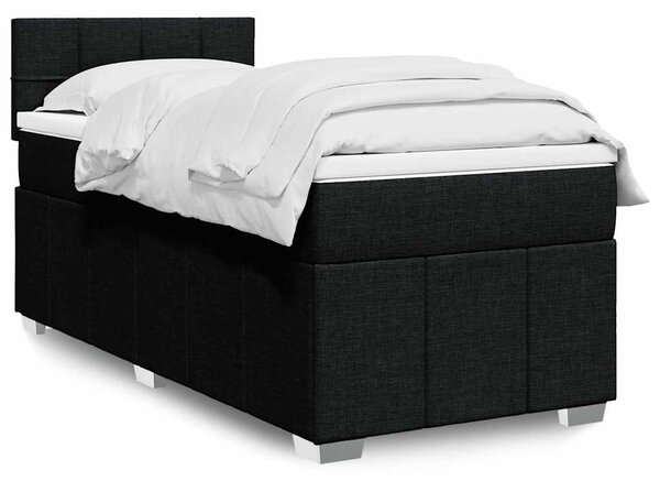 Box spring postel s matrací černá 80 x 200 cm textil 3286897