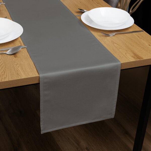 Biante Saténový běhoun na stůl polyesterový Satén LUX-004 Šedohnědý 20x120 cm