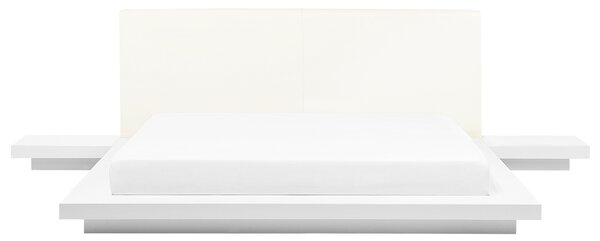 Dřevěná japonská postel matová bílá 180x200 cm ZEN