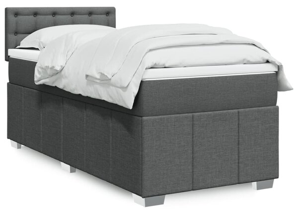Box spring postel s matrací tmavě šedá 80 x 200 cm textil 3289210