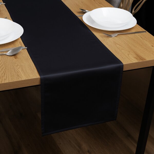 Biante Saténový běhoun na stůl polyesterový Satén LUX-026 Černý 20x120 cm