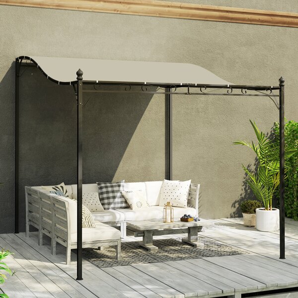 Outsunny Pergola s přístřeškem, voděodolná markýza, volně stojící zahradní altán pro patio, sluneční přístřešek pro zahradu přibližně 2,5x3x2,5 m Krém