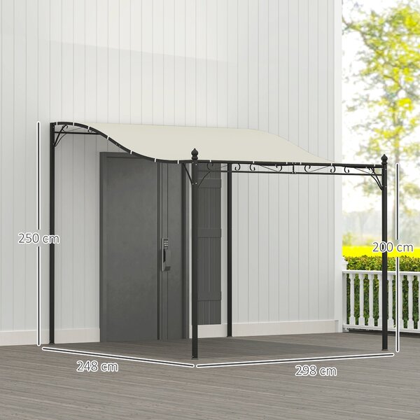 Outsunny Pergola s přístřeškem, voděodolná markýza, volně stojící zahradní altán pro patio, sluneční přístřešek pro zahradu přibližně 2,5x3x2,5 m Krém