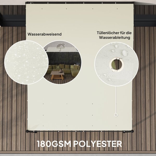 Outsunny Pergola s přístřeškem, voděodolná markýza, volně stojící zahradní altán pro patio, sluneční přístřešek pro zahradu přibližně 2,5x3x2,5 m Krém